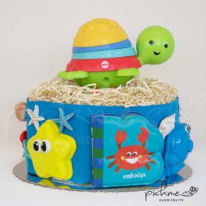 diapercake τουρτοπάνα χελωνίτσα μπροστά