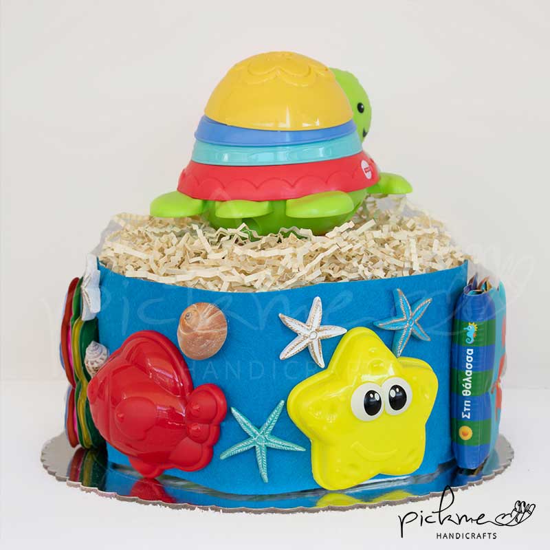 diapercake τουρτοπάνα χελωνίτσα πίσω