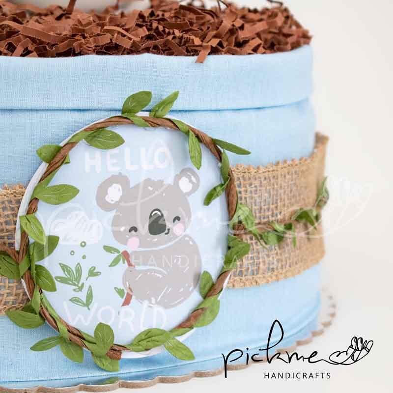 diapercake τουρτοπάνα για αγόρι θέμα κοάλα από κοντά