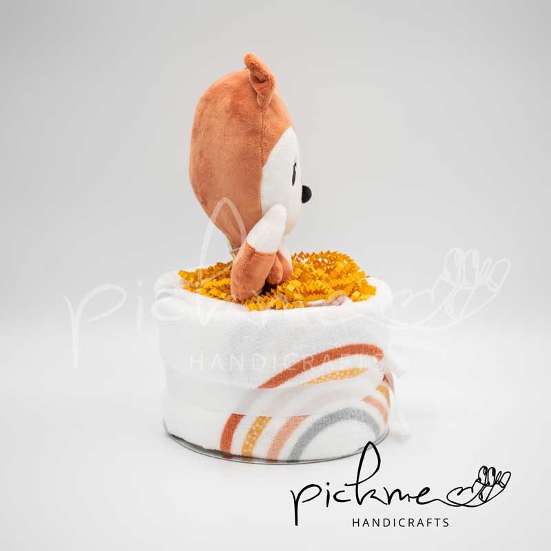 diapercake τουρτοπάνα unisex μονοόροφη αλεπού δεξιά όψη