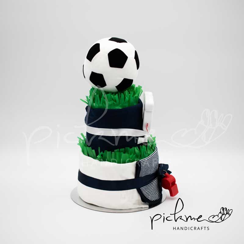 diapercake τουρτοπάνα για αγόρι ποδόσφαιρο δεξιά όψη