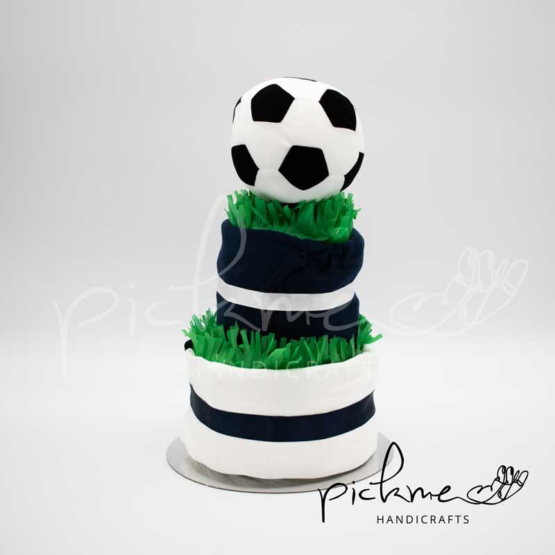 diapercake τουρτοπάνα για αγόρι ποδόσφαιρο πίσω όψη
