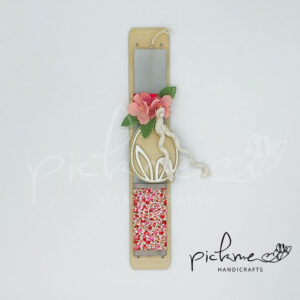 χειροποίητη πασχαλινή λαμπάδα πλακέ με ξύλινο αυγό σχέδιο αυτιά λαγουδάκι λουλουδια