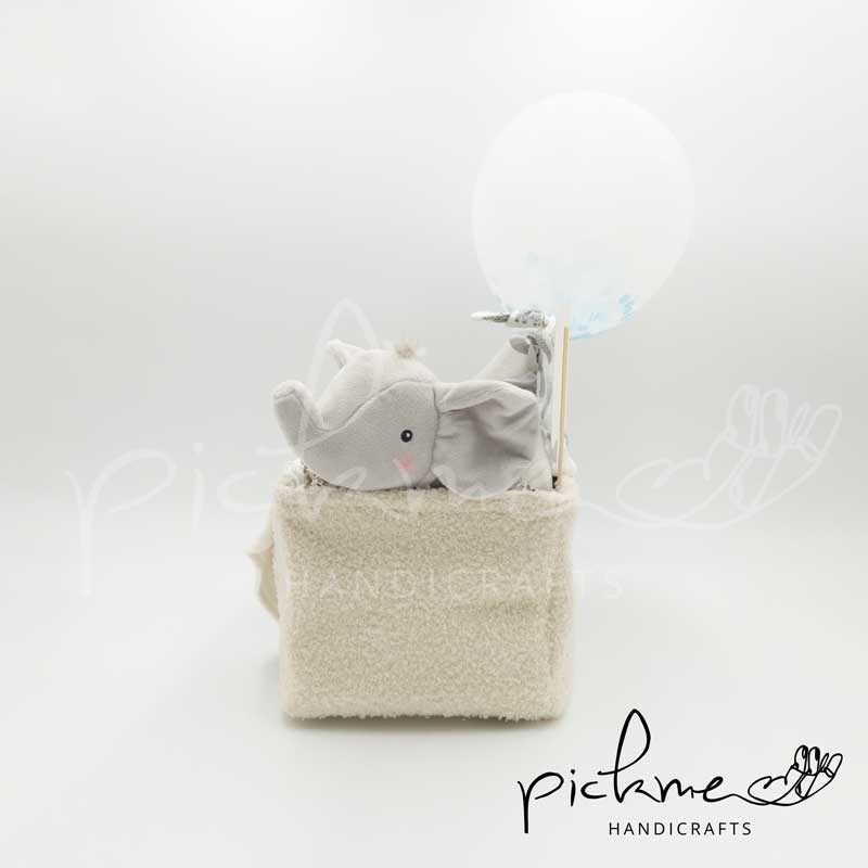 gift basket για αγόρι γκρι ελεφαντάκι 06