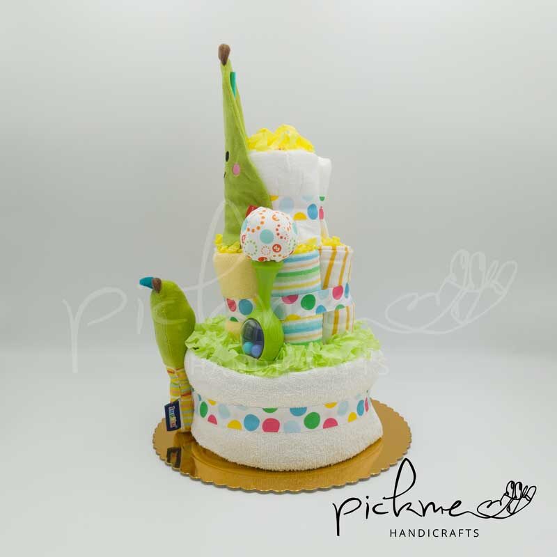 diapercake τουρτοπάνα τριόροφη αχλάδι 02