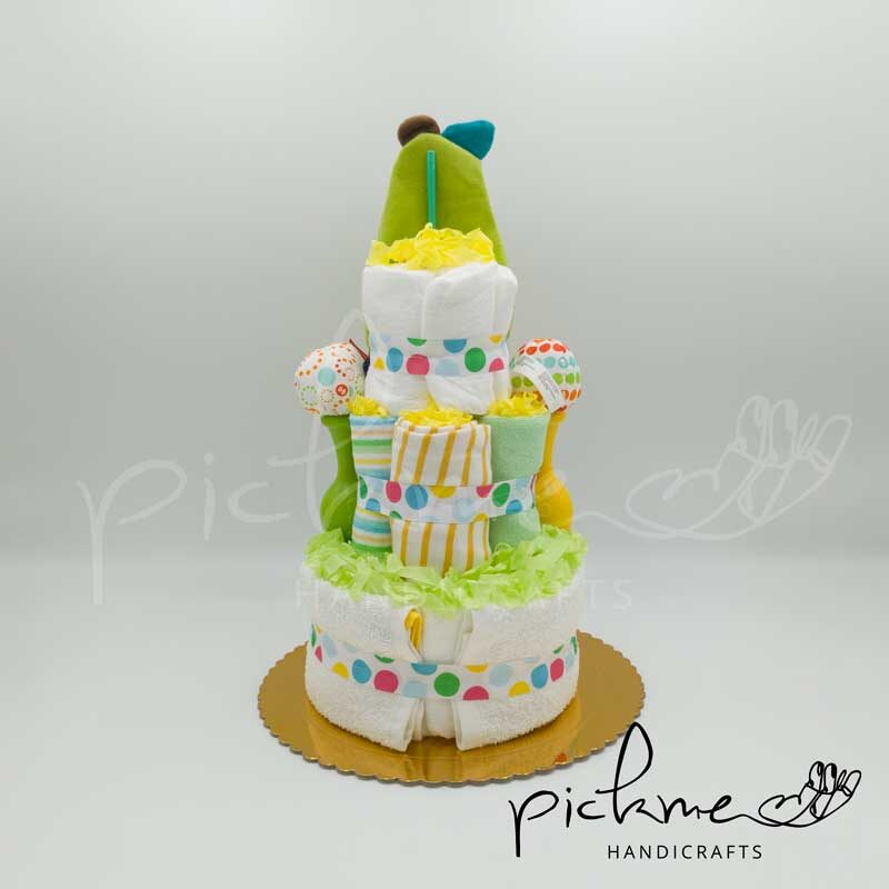 diapercake τουρτοπάνα τριόροφη αχλάδι 03