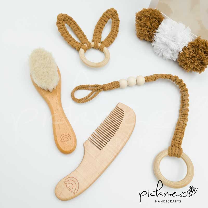 gift box για νεογέννητο ξύλινο σετ μακραμέ 01