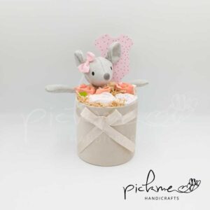 Gift basket μπεζ ποντικίνα 01